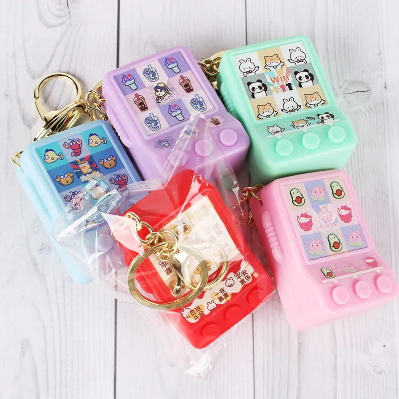Mini Electronic Lottery Machine Electronic Game Machine Keychain Pendant Kids Portable Funny Handheld Game Draw Machine Gift