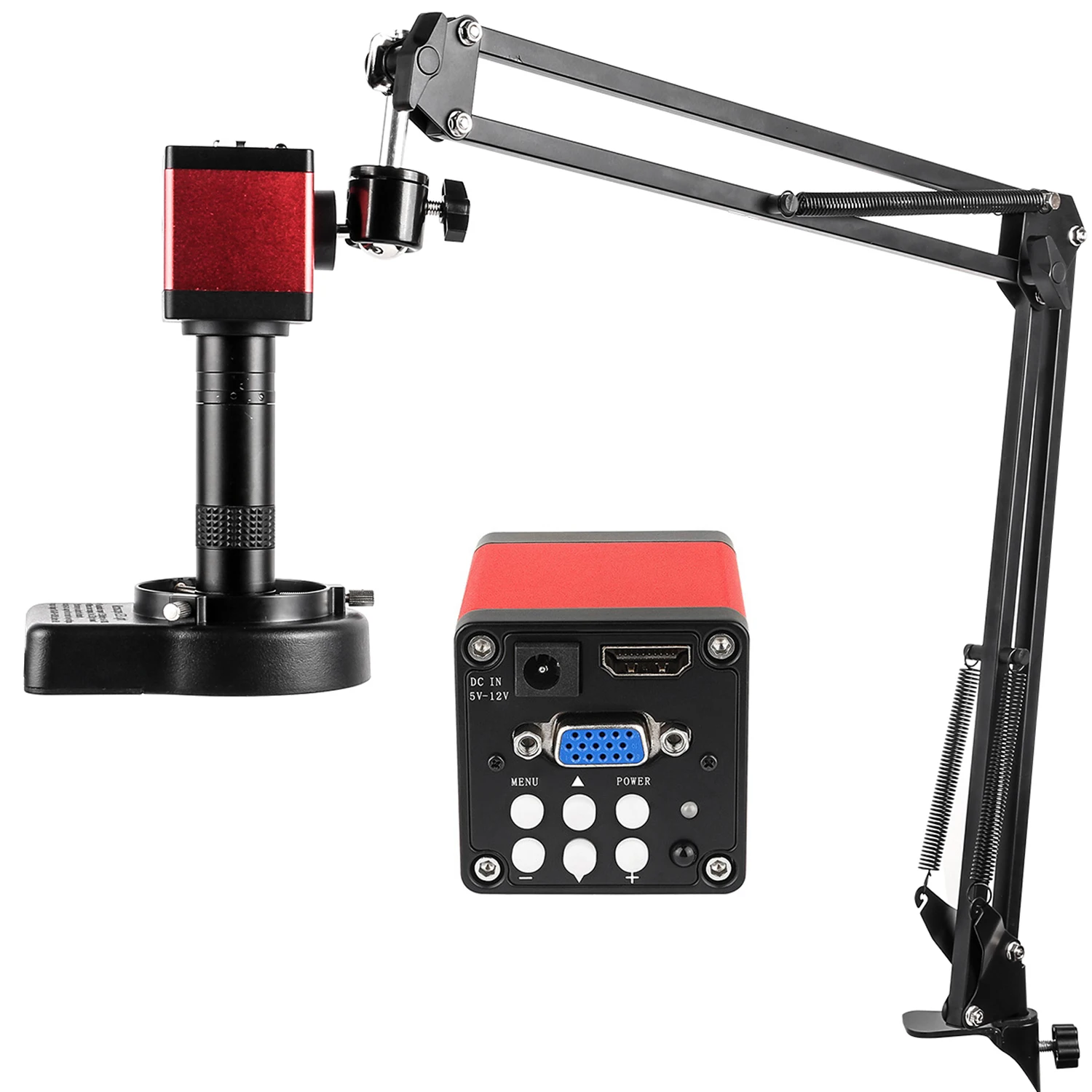 

60FPS 1080P HD Digital Microscope 150X C-Mount Lens HDMI VGA Electronic Industrial Microscope Camera for Phone Repair Soldering