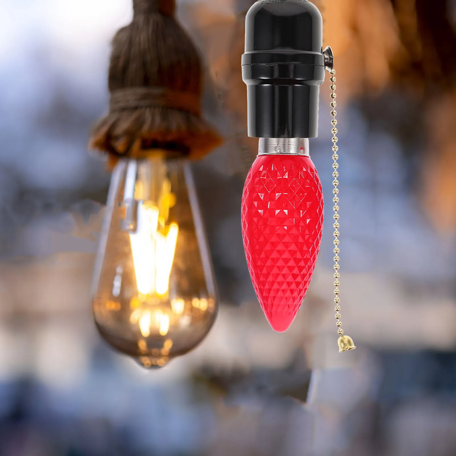 

2 Pcs Christmas LED Bulb Candelabra Light Landscape Bulbs Christams Santa Head