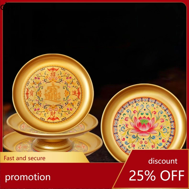 

Cz enamel alloy offering plate - household buddhist fruit plate with tang dynasty pattern - large capacity offering tray