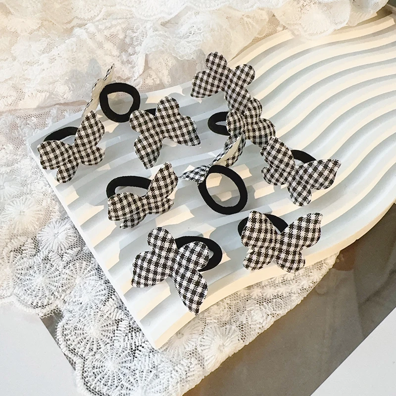 

10pcs/lot Girls Butterfly Children Hairbands No Harm Hair Cartoon Towel Rope Ponytail Holder Kids Mini Rubber Band Headwear