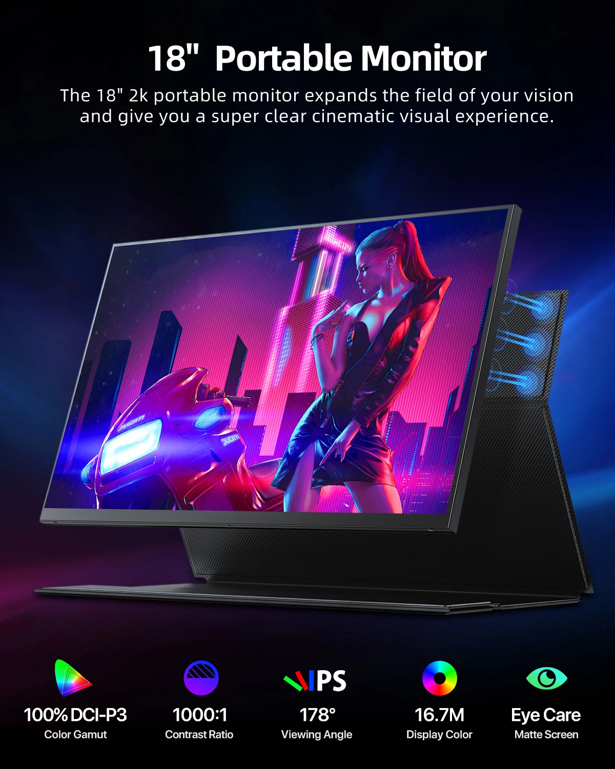 UPERFECT 18インチ 144Hz ゲーミングモニター QHD IPS