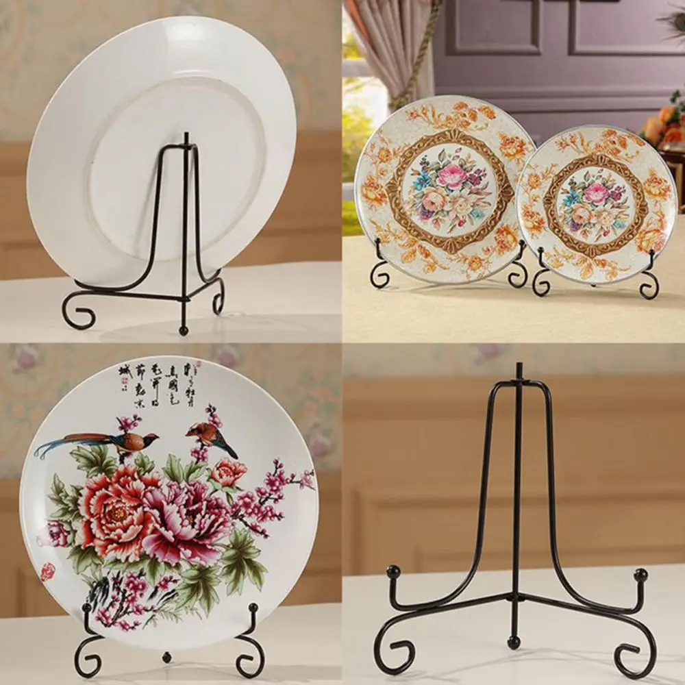 Craft Bracket Book Holder Bowl Picture Frame Display Stand Plate Rack Black Iron Easel