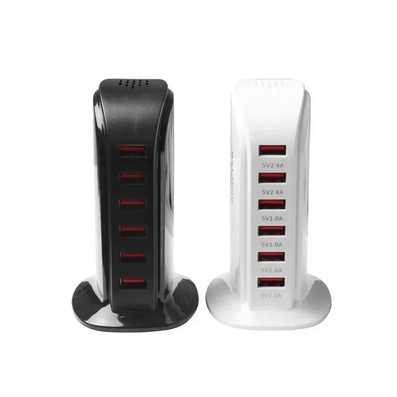 6-Port USB Schnellladegerät Tragbare Ladestation für Apple IPhone Watch Phone Wandladegerät R57