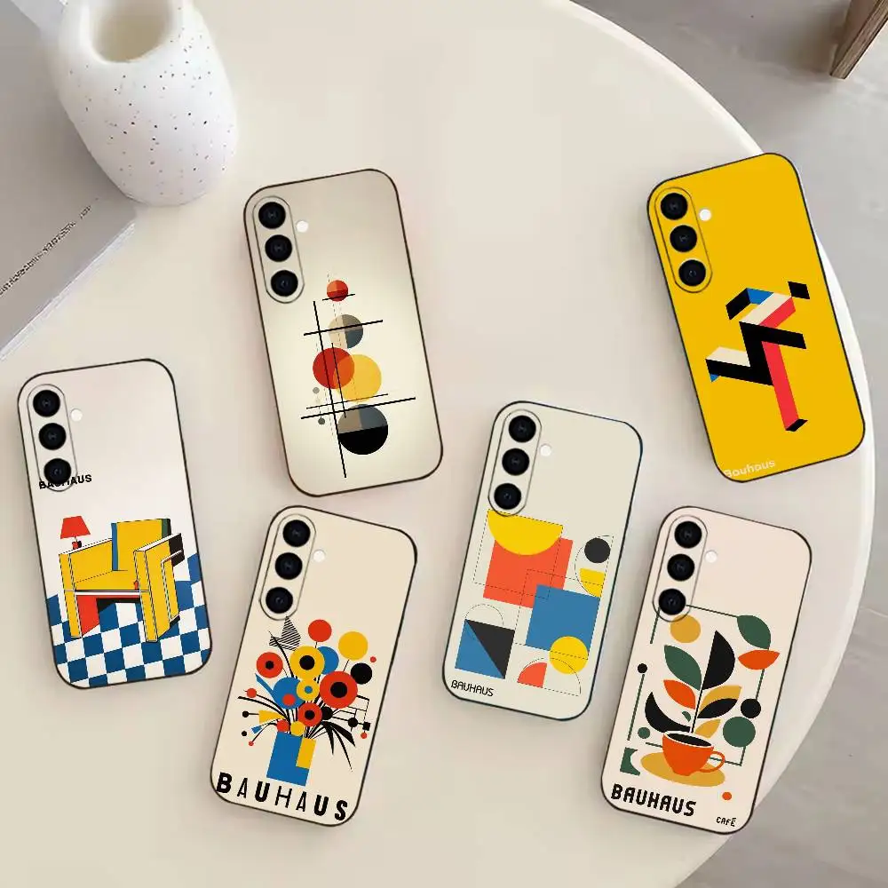 

Geometric Bauhaus art Phone Case For Samsung GalaxyA13,21s,22,31,32,52,53,71,72,73,Soft Black Cover