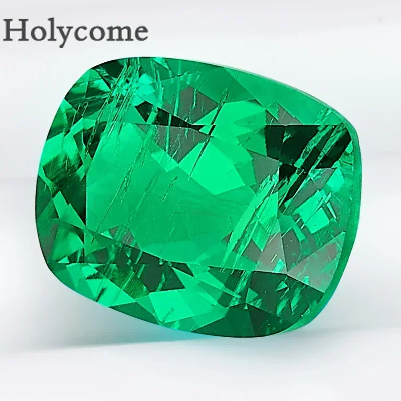 Lab Grown Columbia Emerald Stone Hydrothermal Elongate Cushion Cut Loose Gemstone Synthetic Diamond AGL Certificate Charms Beads