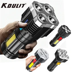 KDULIT 4-5 rdzeń przenośna latarka LED USB akumulator Camping lampa robocza lampa COB wbudowana bateria wielofunkcyjna latarnia