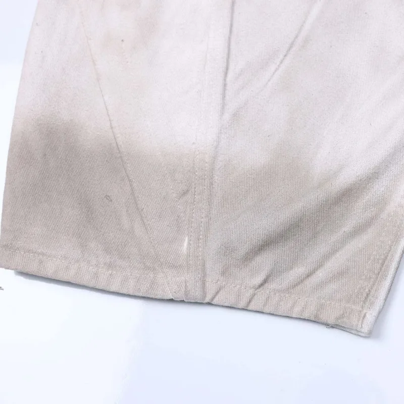 MWJLPWQ Masculino 2025 Outono Sujo Dye Americano Machete Jeans High Street Distress Unissex Vibe Solto Casual Calças de Perna Larga 20955