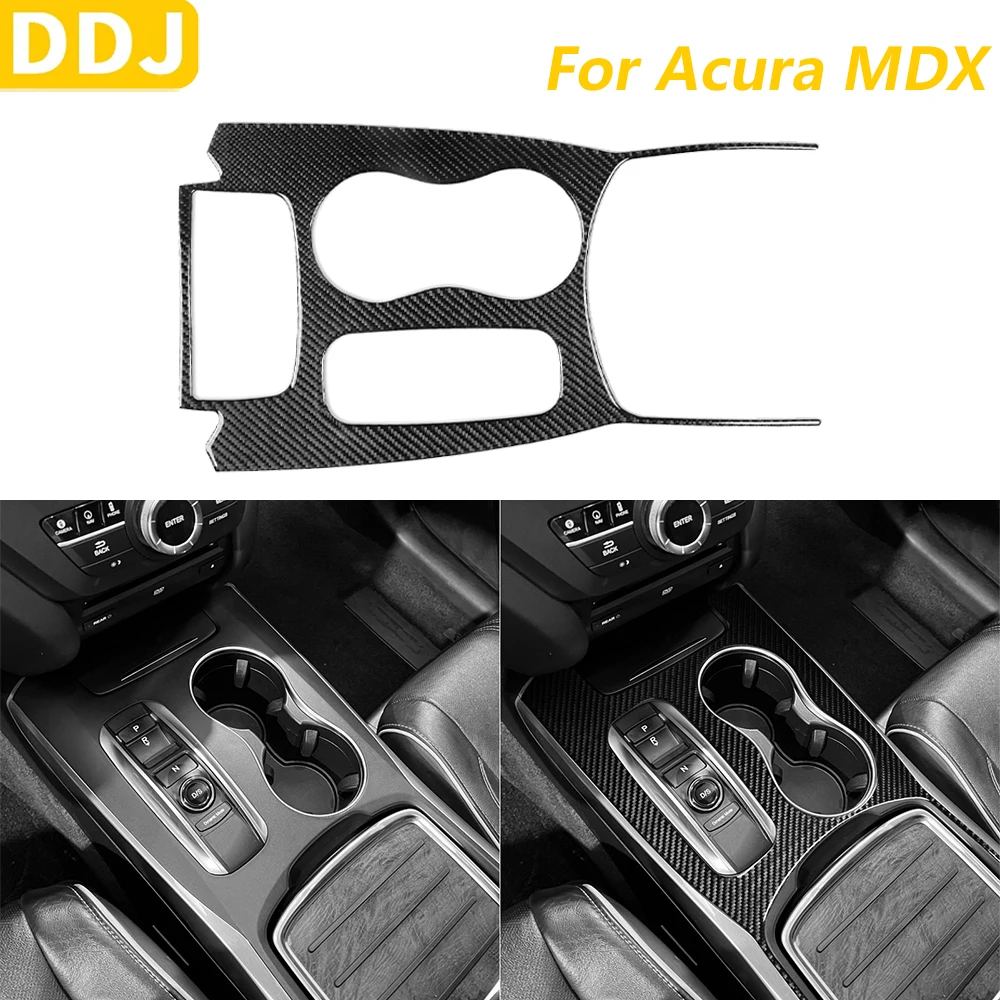 

Для Acura MDX 2014-2020 углеродное волокно, переключатель передач, держатель для стакана с водой, панель, накладка, аксессуары для салона автомобиля, декоративная наклейка