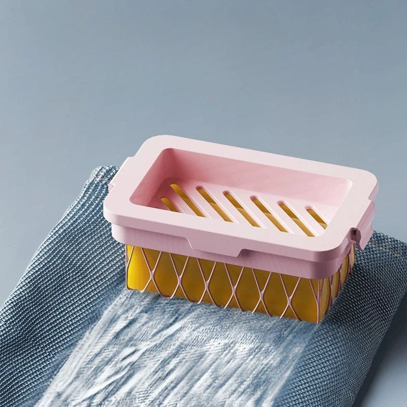 1pc High-elasticity Mesh Soap Foaming Box Multi-functional Laundry Soap Box Without Hand Rubbing Anti-slip Draining Storage Box