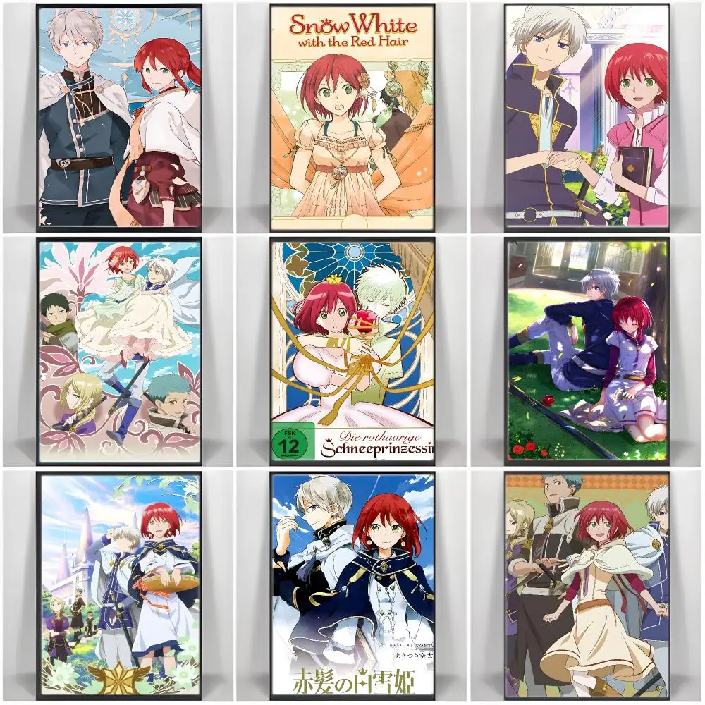 ANIME S-Snow White with the Red HairS Poster  Self-adhesive Art Waterproof Paper Sticker Coffee House Bar Room Wall Decor