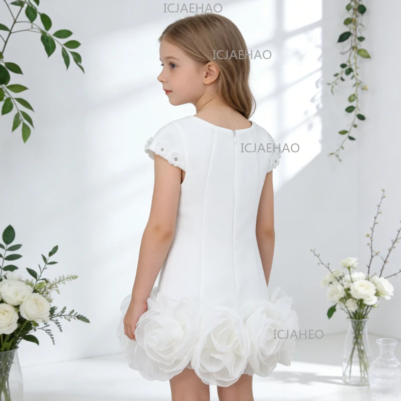 2026 New  Girls Cotton Air Layer Princess Gown Dress Costume Children Elegant Birthday Party Formal Pageant Kids Clothing Outfit