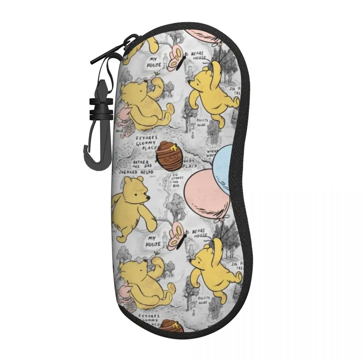 

Winnie The Pooh Lightweight Portable Glasses Pouch - Soft Shell Case with Zipper Closure for Sunglasses and Reading Glasses