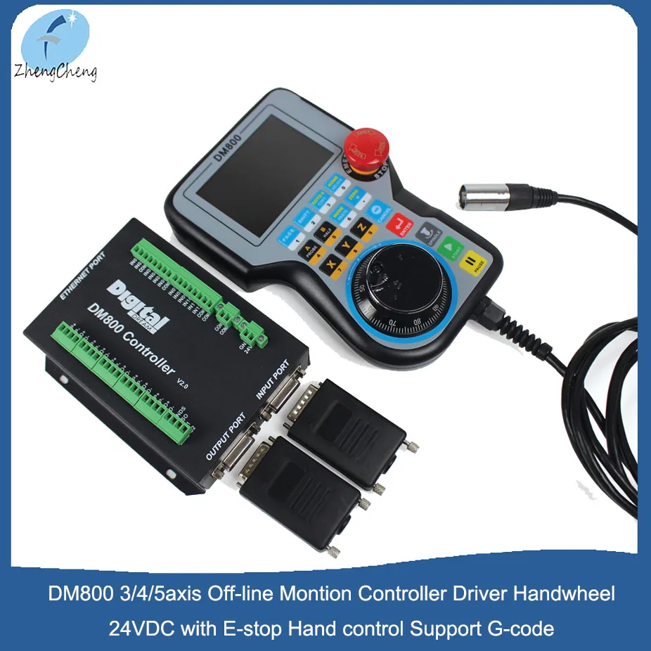 NEW DM800 CNC 3 / 4 / 5 axis Off-line Montion Controller Driver Handwheel 24VDC with E-stop Hand control Support G-code