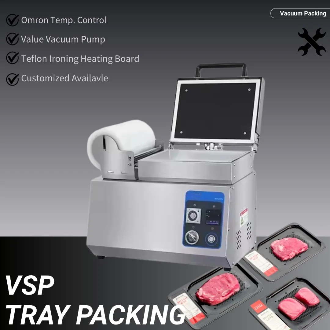 

Manual Skin Pack Tray Sealer Table Meat Map Tray Sealers Vacuum Film Skin Thermoforming Packaging Sealing Machine