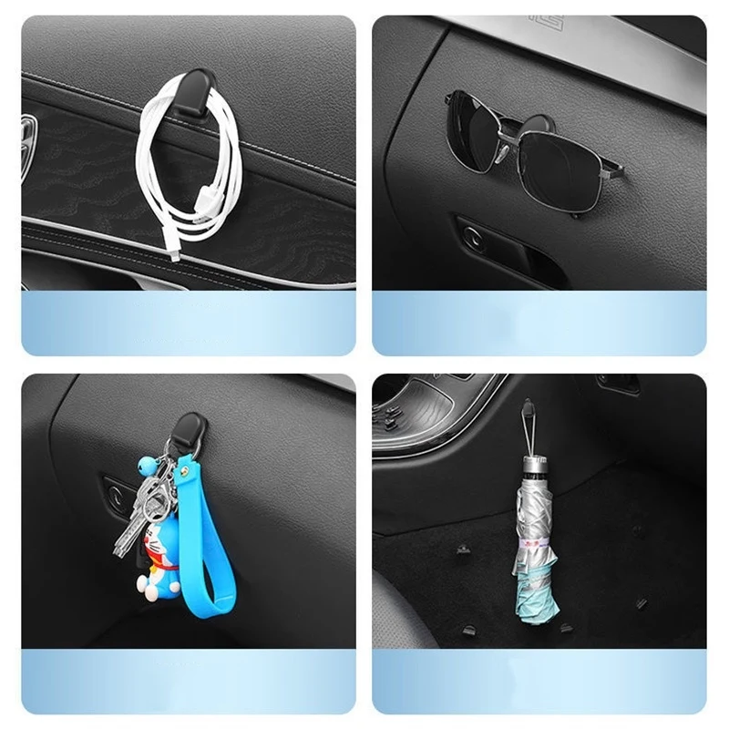 1-12pcs Car Invisible Hook Organizer for USB Cable Earphone Key Storage Rack Self Adhesive Wall Hanger Fastener Clip Manager