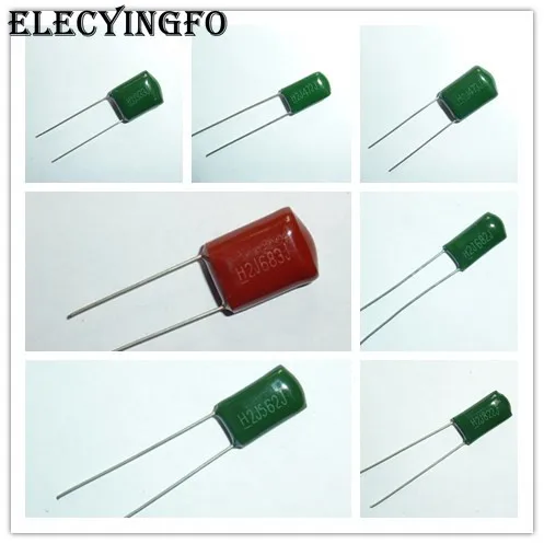 

100pcs/500pcs 630V 2J102 152 222 272 332 472 562 682 822 2J103 2J223 2J333 2J473 2J683 5% Mylar Polyester Film capacitor