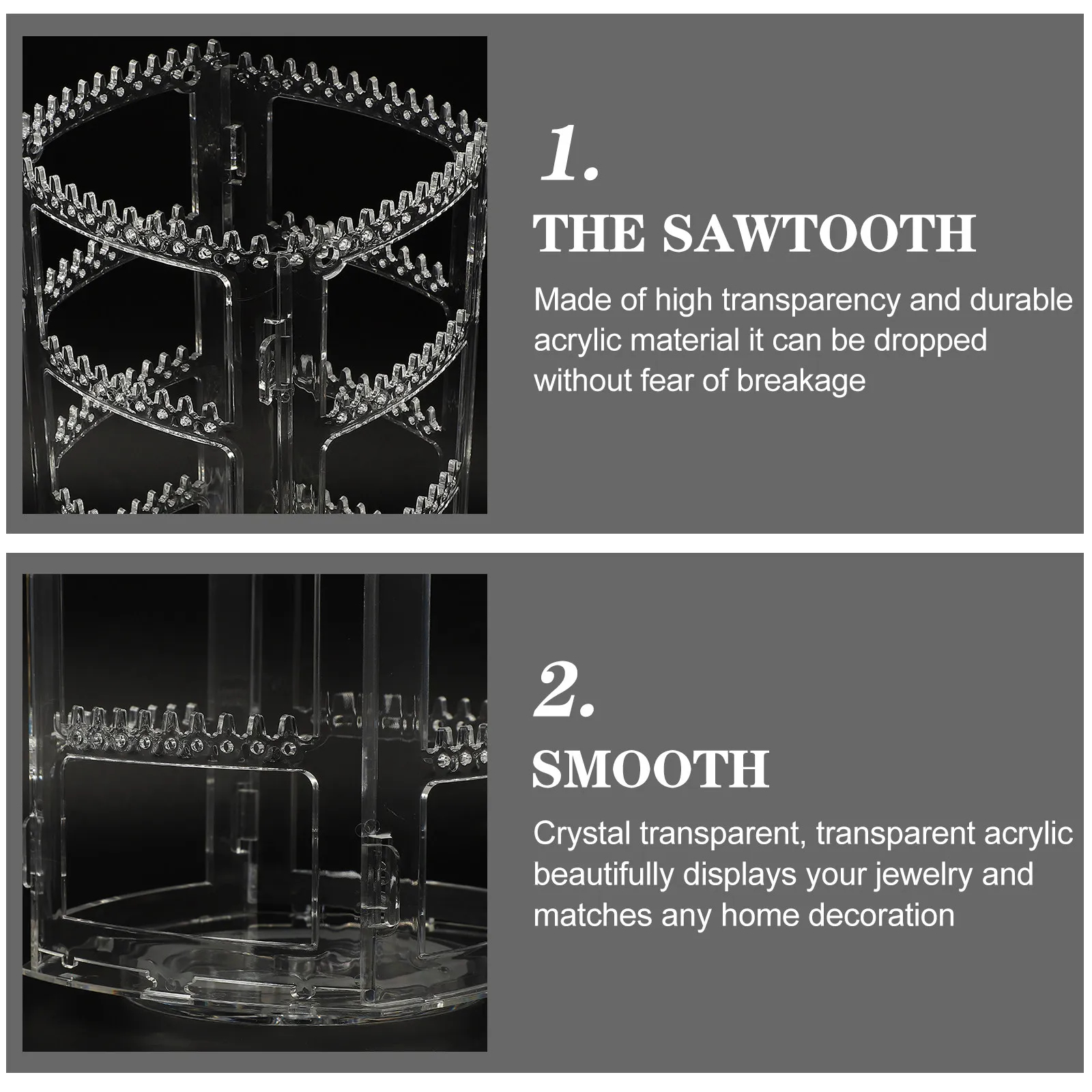 

Foldable Acrylic Jewelry Display Stand for Earrings Necklace Ear Studs Storage Organizer Desktop Bedroom Office Display Rack