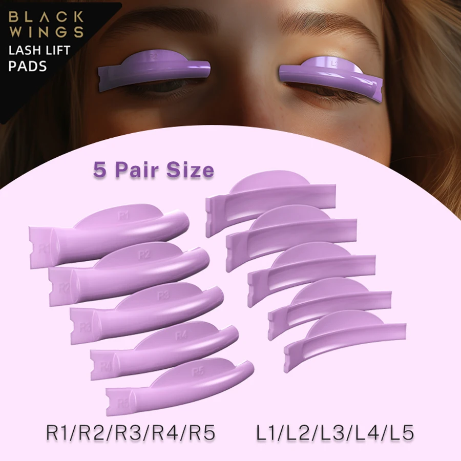 

5pairsBlackwings Silicone Eyelash Perming Pad Lashes Rods Shield Lifting 3D Eyelash Curler Accessories Applicator Tools