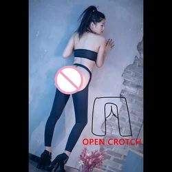 Butt Exposed Sexy Gym Leggings Women Erotic Crotchless Hole Hollow Out Couple Trousers Outdoor Sex Clubwear Open Crotch Clothing