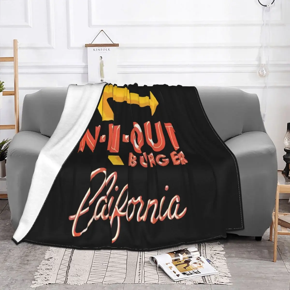 In N Out Burger California Mens 100 Cotton Tee On Sale Best Selling Great Quality 2021 Latest Throw Blanket