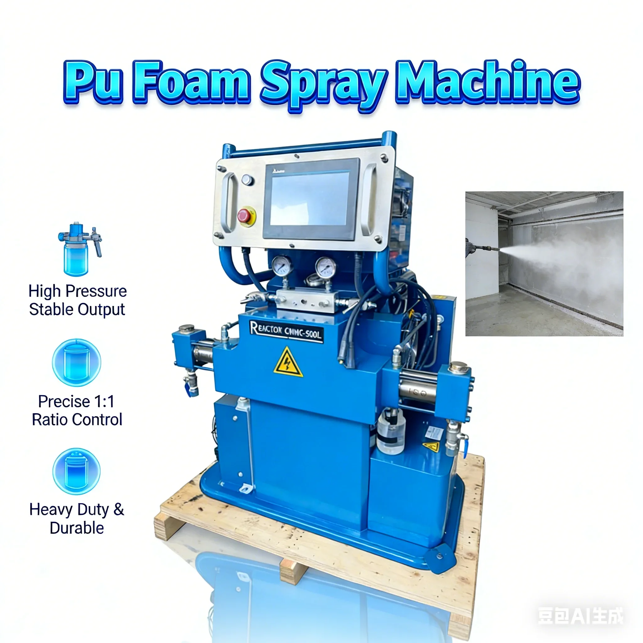 Customized High-Pressure Polyurethane Sprayer 500L Polyurethane Foam Applicator Spray Equipment For Polyurethane