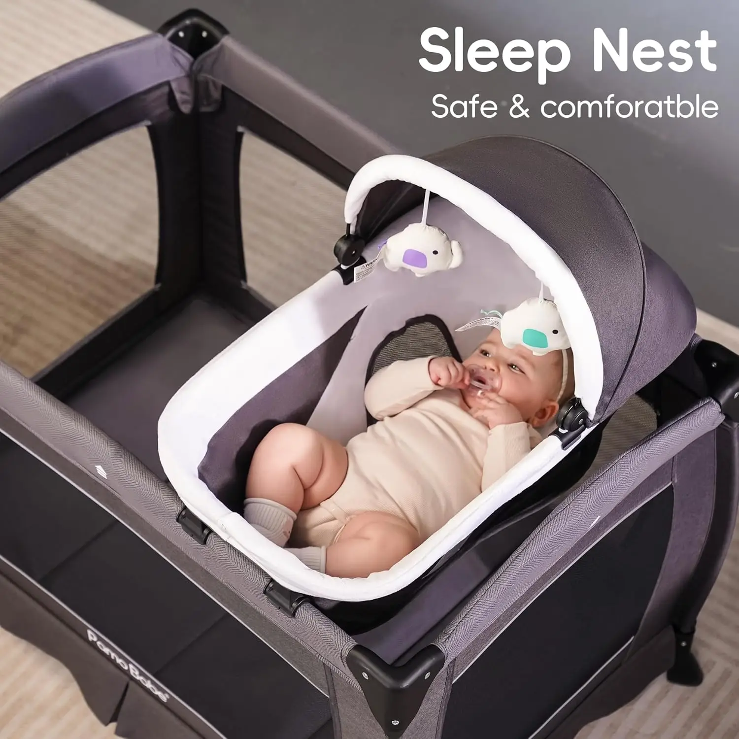 Foldable Portable Playpen with Mattress and Changing Table for Babies and Toddlers, Easy Assembly