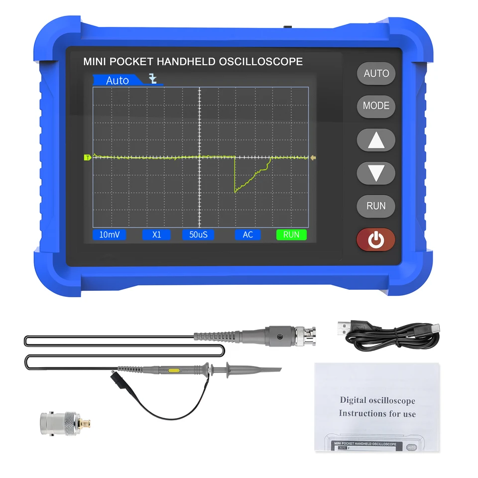 HOLDPEAK Mini-Oszilloskop 2,8″ TFT – Tragbar, 500 KHz Bandbreite, 2,5 MS/s, Typ-C