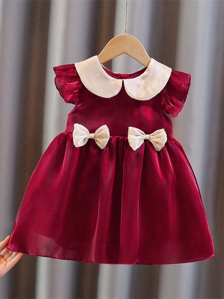 

Korean Style Red Birthday Dress 2024 Summer Cute Knot Outfit Sleeveless Women's Fashionable Clothing
