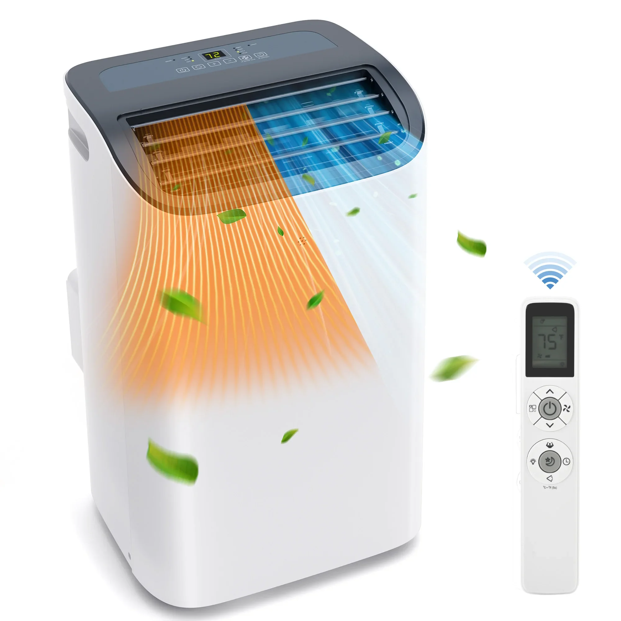 Para aire acondicionado portátil, unidad de CA de suelo multifuncional silenciosa de 8000/14000 BTU con deshumidificador, ventilador de calor seco y fresco Mod