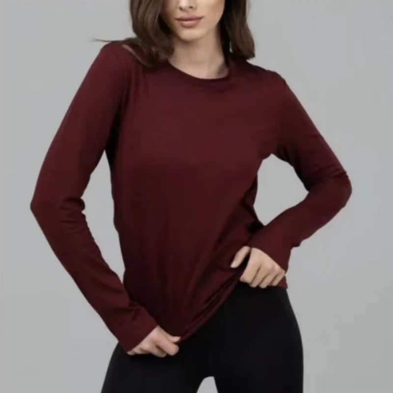 Women Cropped Long Sleeve T Shirts Slim Fitted Y2K Basic Layering Tops Sexy Figure-Hugging Going Out Long Sleeve Blouses view 6