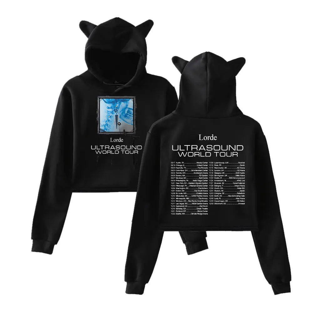 

Lorde Ultrasound World Tour укороченный топ женская толстовка с капюшоном с длинными рукавами