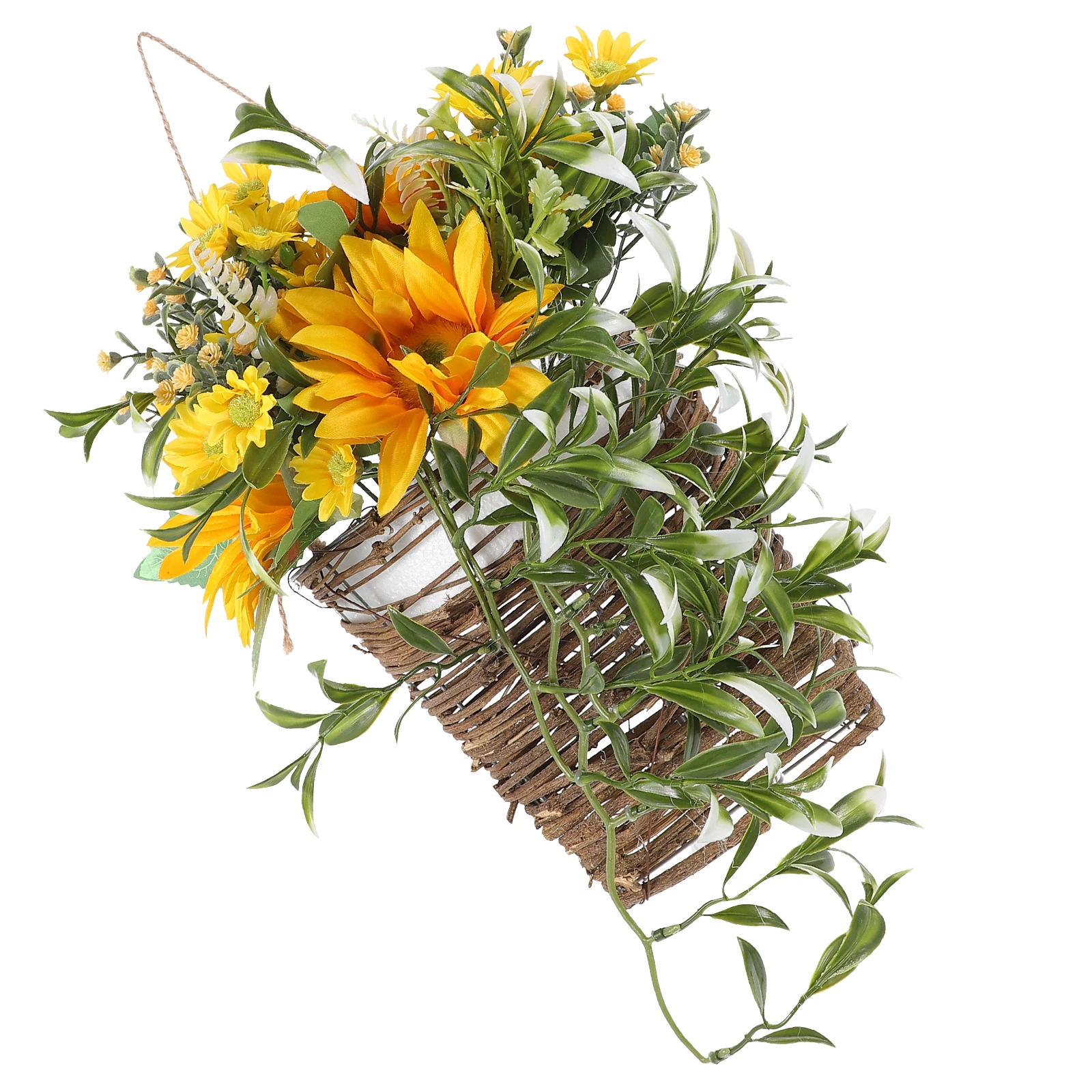

Flower for Home Front Door Hanging Flower Basket Office Artificial Artificial Flowers In Rattan Basket Flowers Window