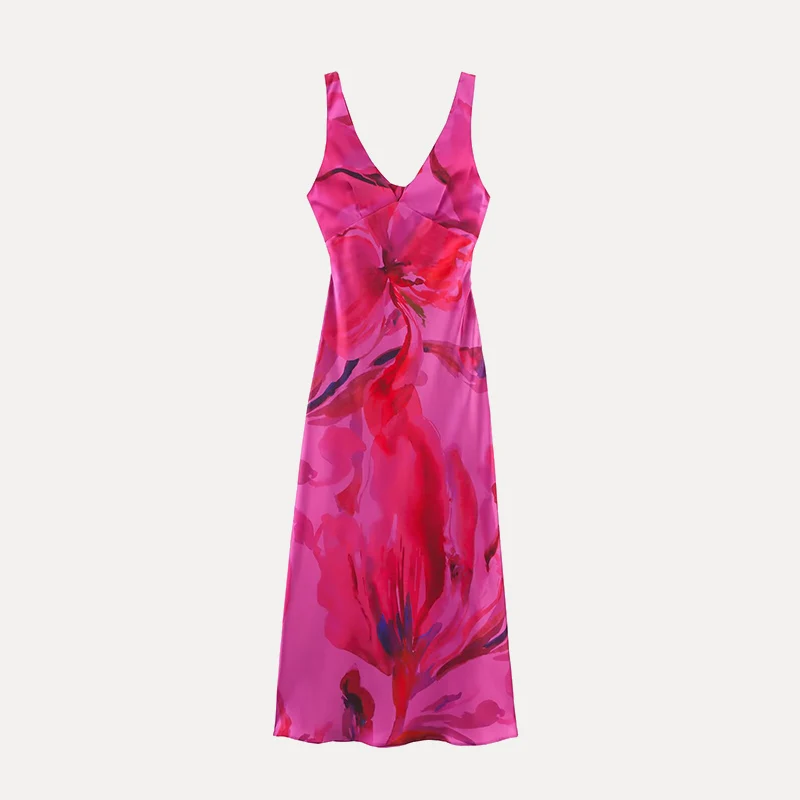 الحرير الساتان يشعر طباعة V Ne Dr Street Sle ربيع 2025 المرأة Faion ألياف البوليستر 00% Svel Dr