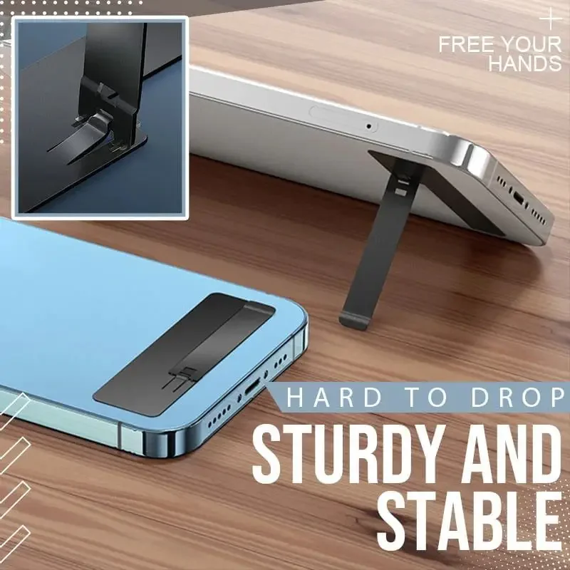 Ultra-Thin Invisible Mini Phone Holder Ultra-Thin, Easy To Stick Mini Lazy Phone Holder Foldable Invisible Metal Phone Tripod