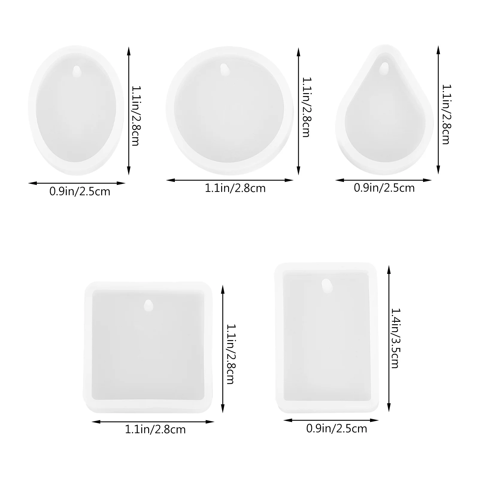 1 set 1 Set Pendant Mold Geometric Flexible Pendant Mold Keychain Charm Resin Diy Craft Making Molds For Jewelry Handmade Decor