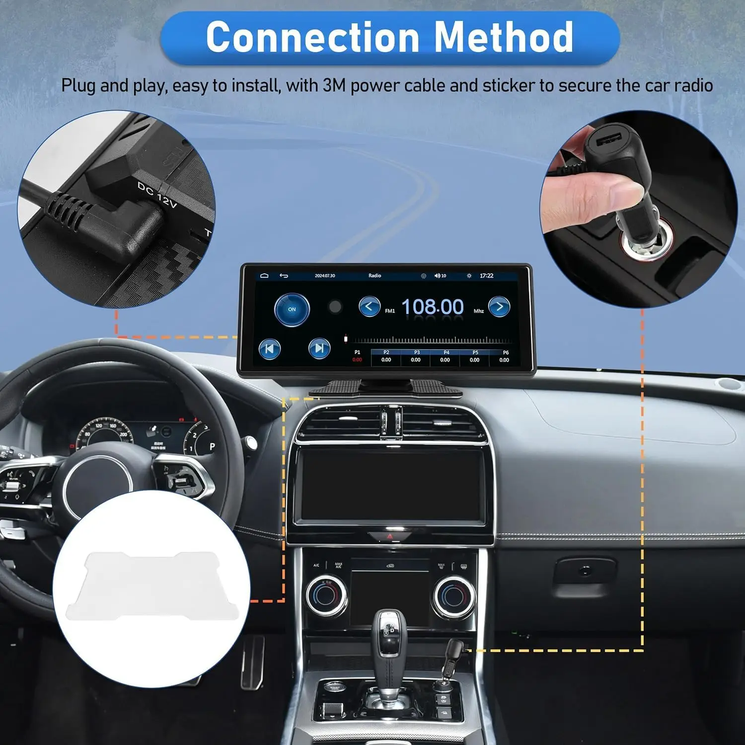 Srnubi 7/10,26 Zoll kabelloser Carplay-Bildschirm für Auto, Android Auto Dash Cam 4K Auto DVR, 1080P Rückfahrkamera, Navigationsvideorecorder, AUX – Detail 15