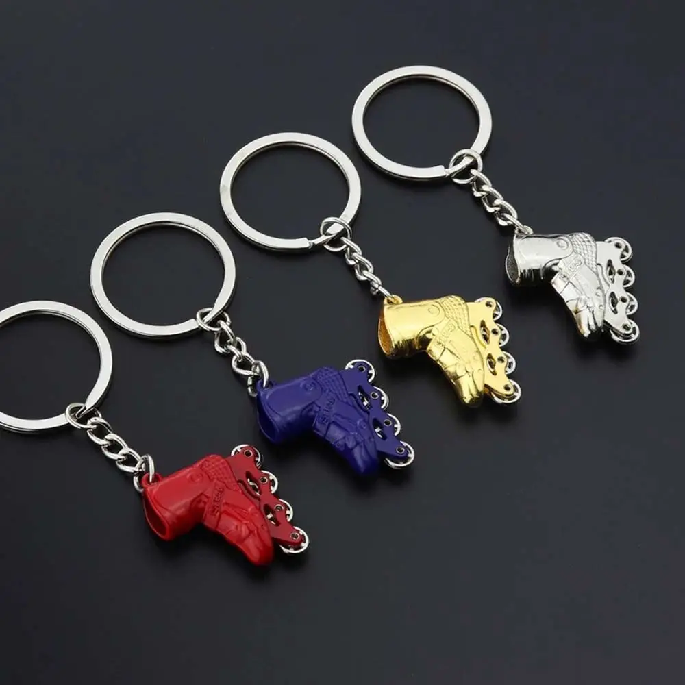 Party Gift Mini Skate Roller Skate Car Key Ring Bag Holder Skating Pendant Single row skating Key Chain Skate Key Chain