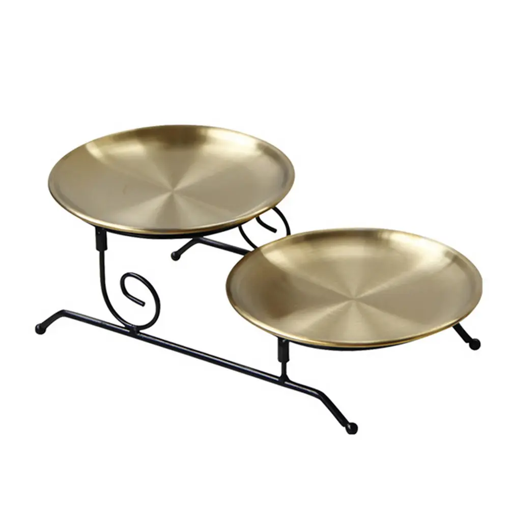 2-Layer Fruit Tray Rack Iron Dessert Stand for Cakes, Pastries, Snacks – Wedding, Party & Kitchen Display