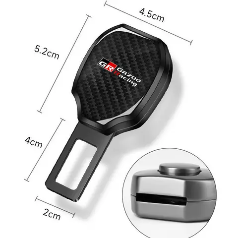 Car Seat Belt Clip Carbon Extender Lock Buckle Plug Car Accessories interior For Toyota GR Sport Gazoo Racing RAV4 C-HR Mirai