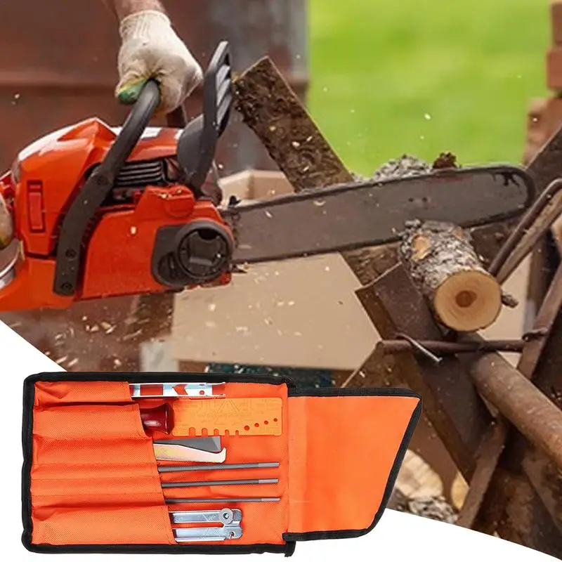 Chain Saw Sharpener Tool 12 Pack Chainsaw File Portable Sharpener High Precision With Depth Gauge For Electric Saw Garden