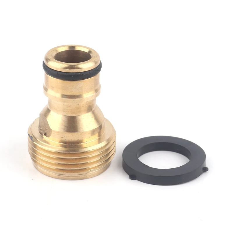 2pcs Brass Garden Water Connectors Hose Connector Kitchen Water Tap Adaptor Car Wash Water Gun Fast Joints Fittings With Washer