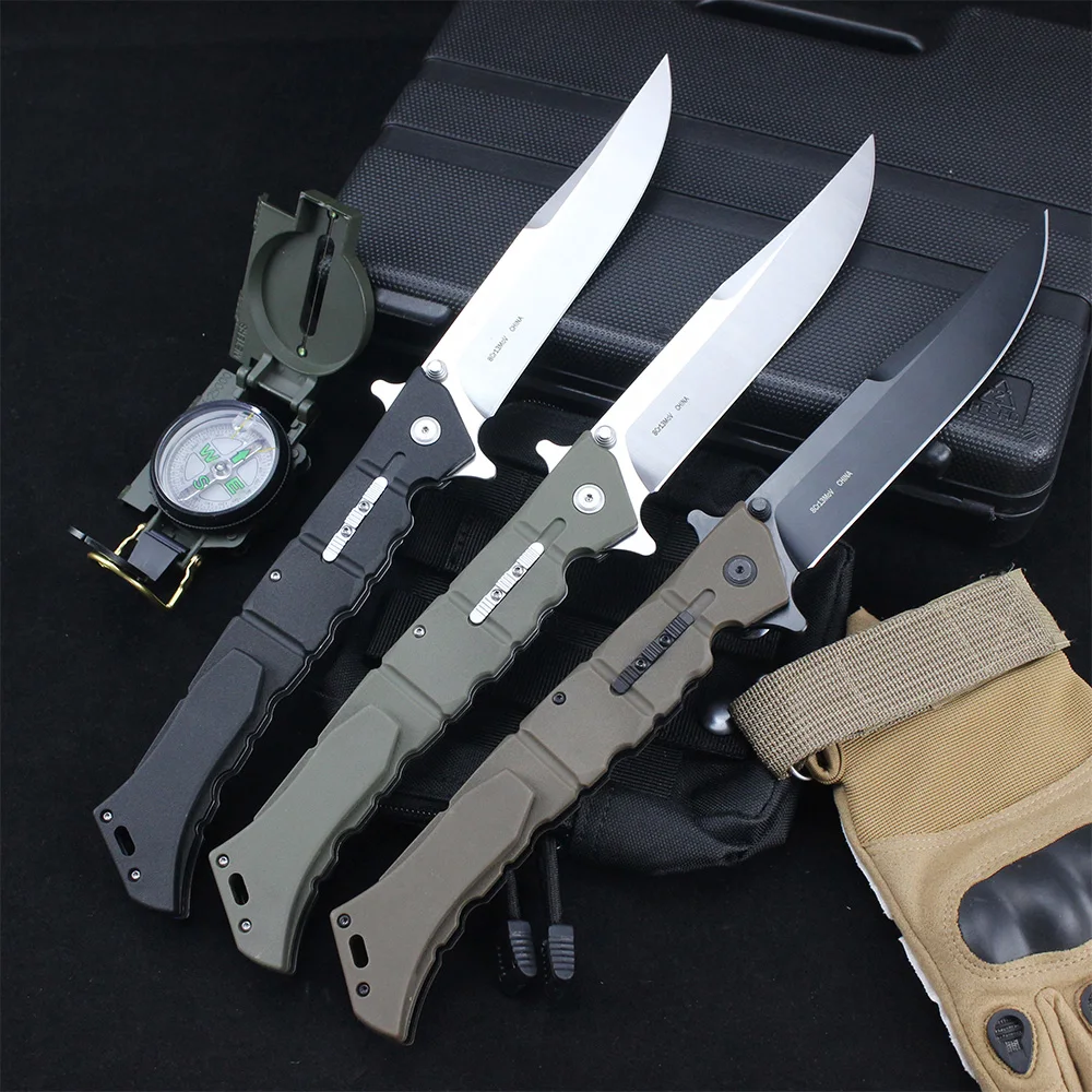 Large Cold Folding Pocket Knife 8Cr13Mov Steel Military Tactical Knives EDC Multipurpose Outdoor Survival Hunting Tanto Knife