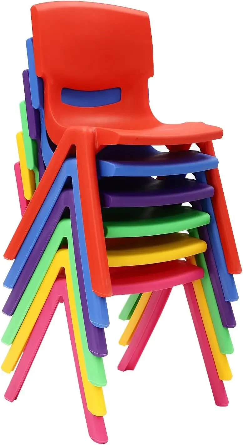 Colorful Stackable Kids Plastic Stack Chairs With 21 inch Seat Height, Plastic Classrooms Chairs for Kids Learning Chairs Indoor