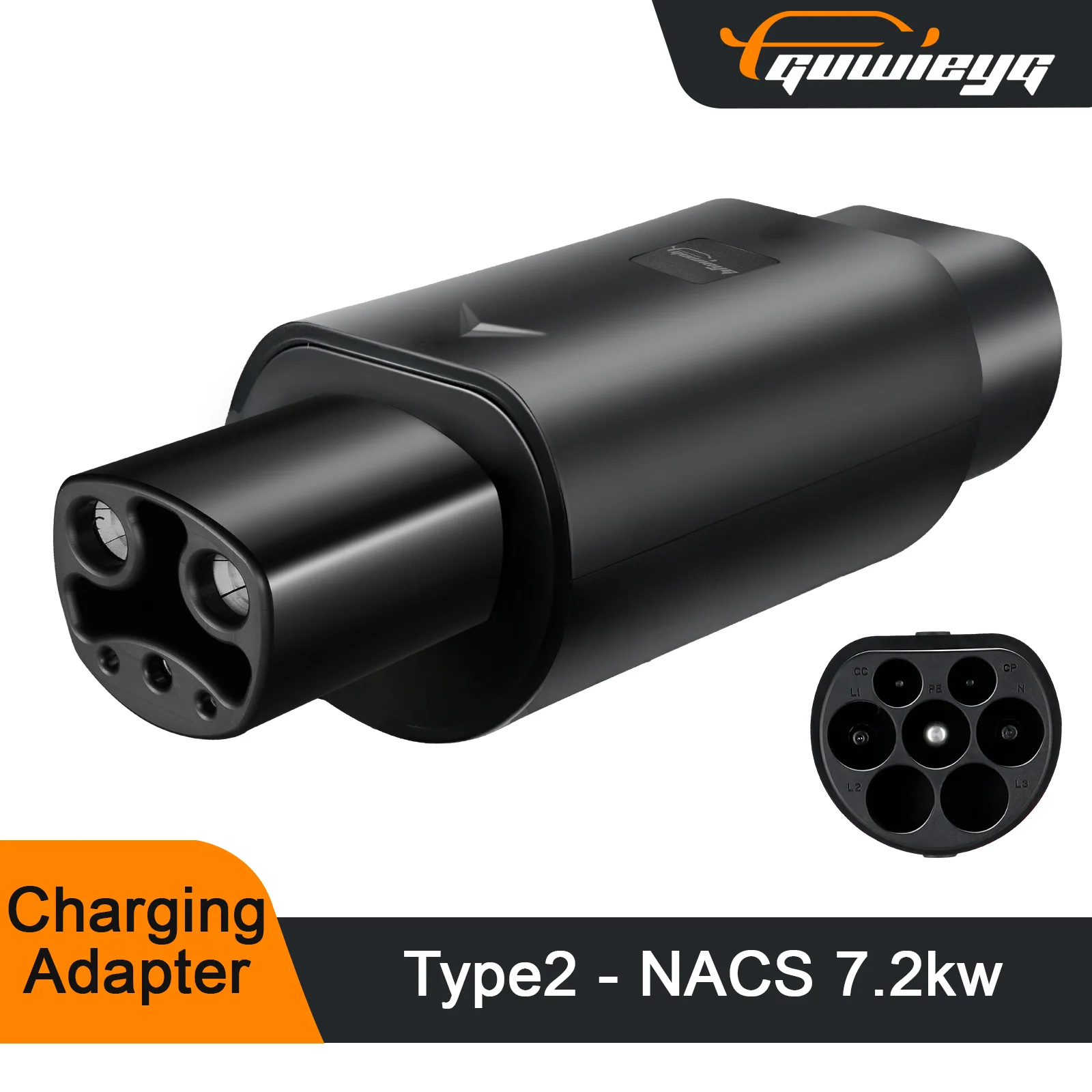 Type2 to Tesla Adapter AC 7.2KW Fit for Type2 EV Charger Fit for Tesla Model S/X/3  Type2 to Tesla Adapter