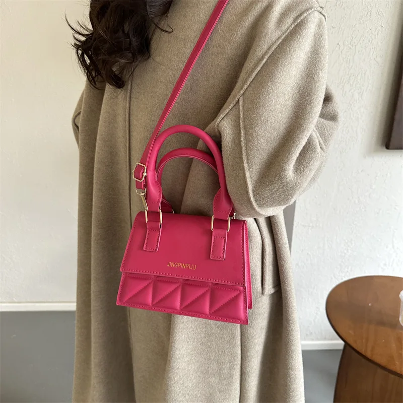 Women's New Shoulder Bag, Solid Color Artificial Leather Handbag, Fashionable Casual Crossbody Bag