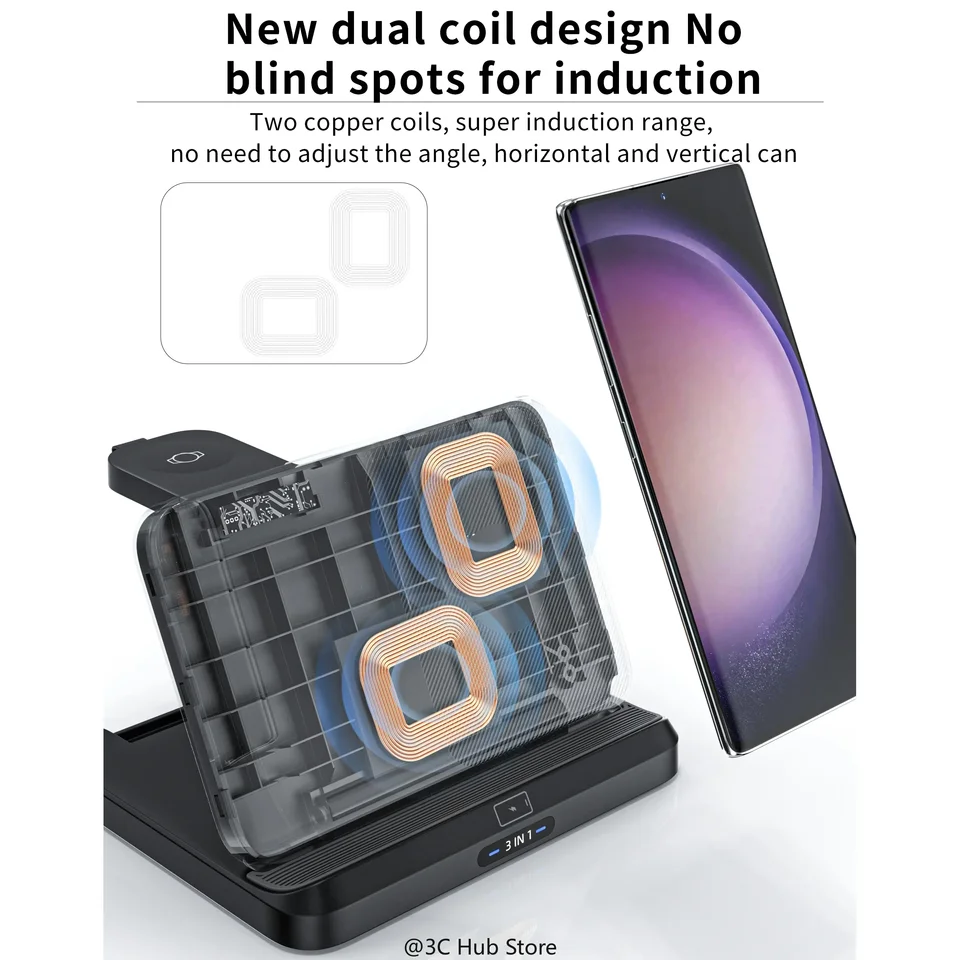 Samsung Galaxy Watch 6,buds2,z fold 5, 4, 3,s23 ultra用の急速充電