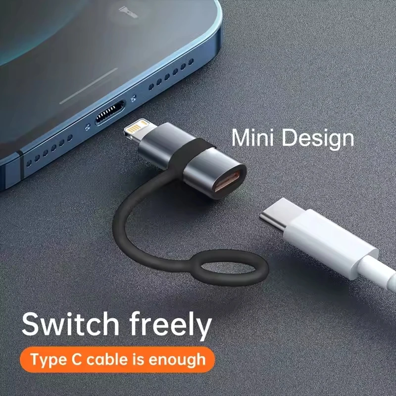 PD30W Usb نوع C إلى ios محول لنظام iOS ذكر إلى نوع C أنثى محول آيفون 15 14 13 12 11 ماك بوك موصل سريع