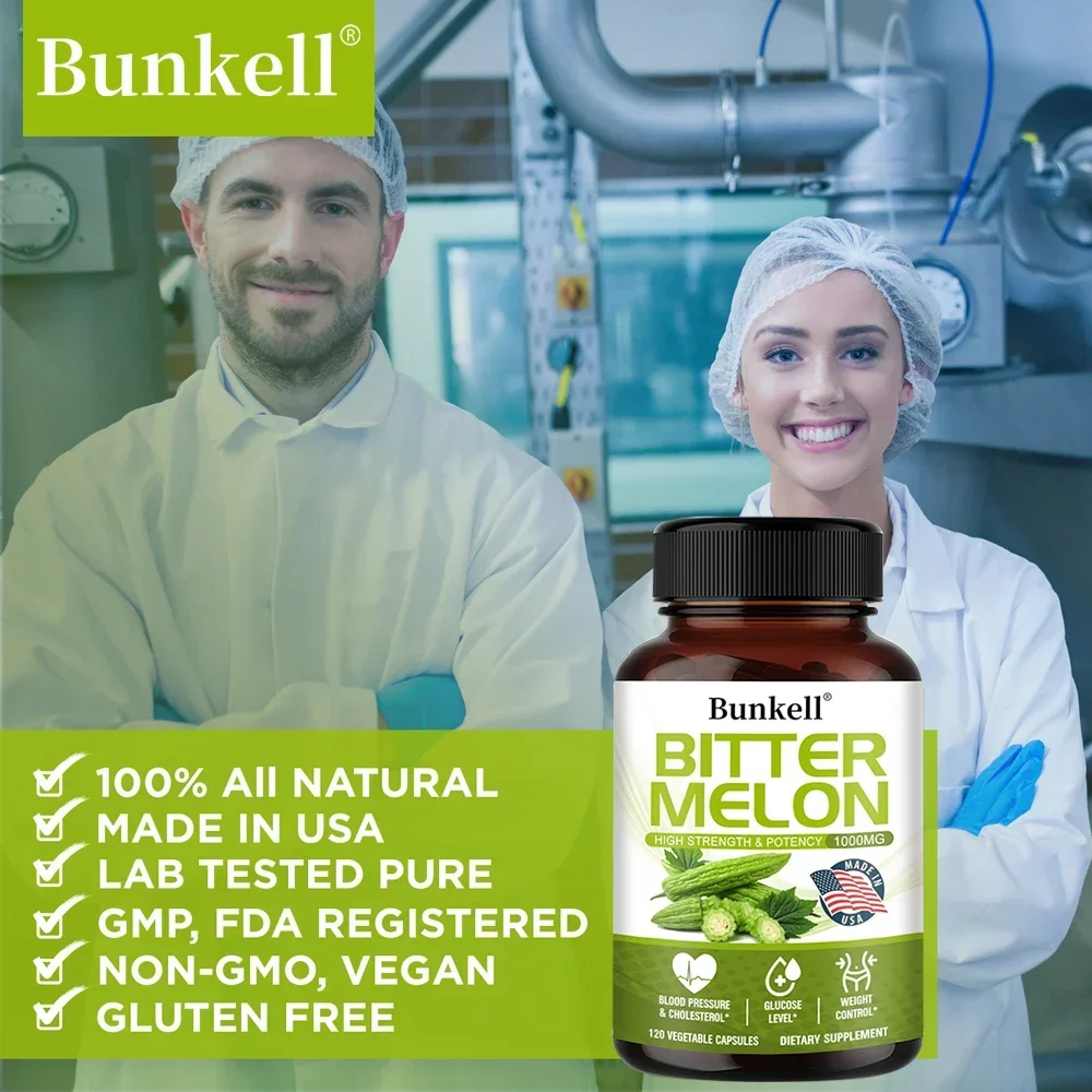 Bunkell 1000 Mg Bitter Melon Extract Capsules for Heart, Blood Sugar and Cholesterol Health, Weight Management