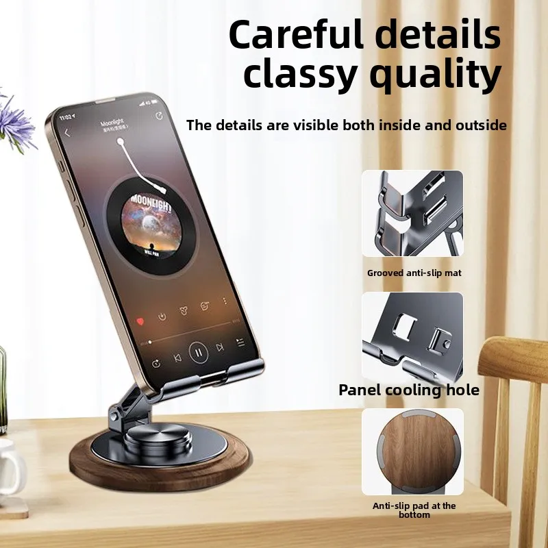 Wood Phone Holder Stand Mobile Smartphone Support Tablet Stand Desk Cell Phone Holder Foldable Stand Portable Mobile Holder